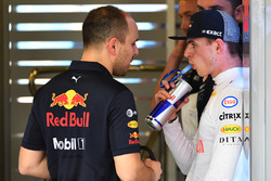 Max Verstappen, Red Bull Racing and Gianpiero Lambiase, Red Bull Racing Race Engineer