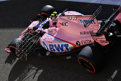 Esteban Ocon, Sahara Force India VJM10, con sensores aerodinámicos