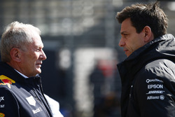 Helmut Markko, Consultant, Red Bull Racing, Toto Wolff, directeur exécutif Mercedes AMG F1