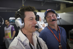 Toto Wolff, Executive Director Mercedes AMG F1, with Rubens Barrichello
