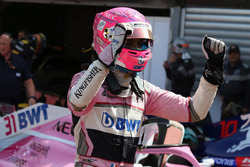 Esteban Ocon, Force India F1 celebrates in parc ferme