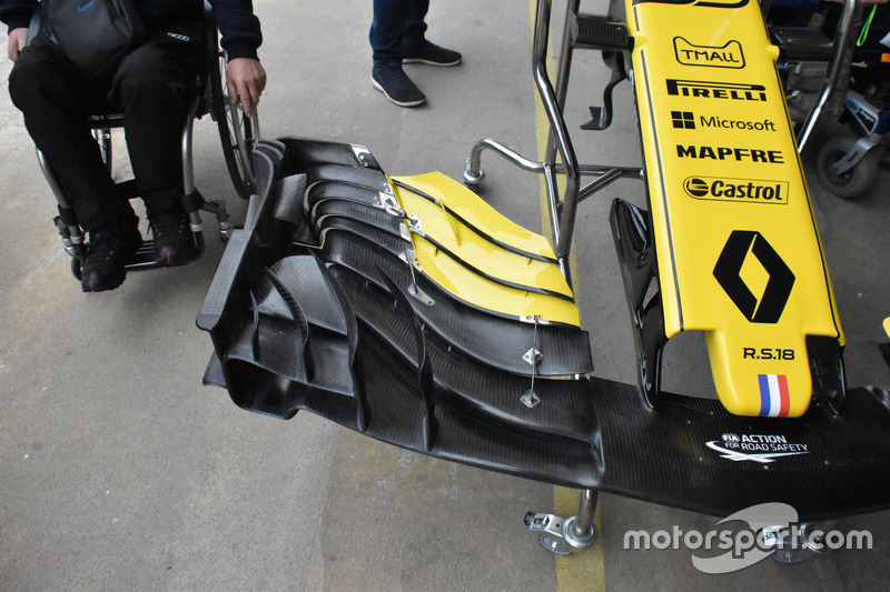 Detalle del alerón delantero Renault Sport F1 Team RS18