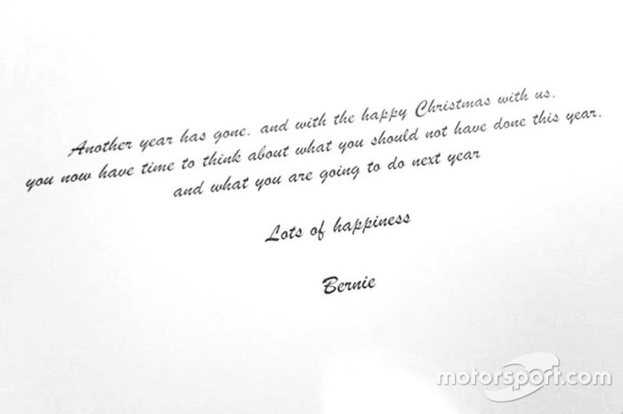 La felicitación de Navidad de Bernie Ecclestone