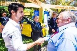 Jean Todt presidente de la FIA en el stand de e-Village, con José María López, Dragon Racing. & Lucas di Grassi, Audi Sport ABT Schaeffler