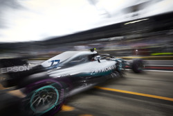 Valtteri Bottas, Mercedes AMG F1 W09, leaves the garage