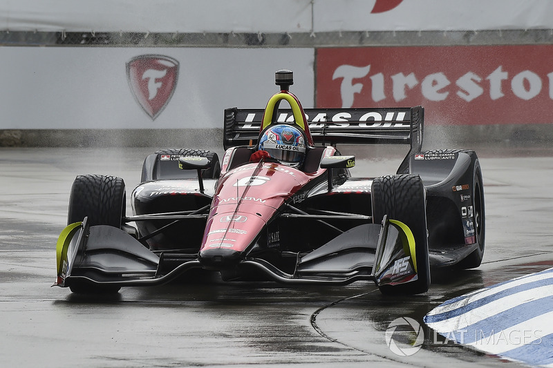 Robert Wickens, Schmidt Peterson Motorsports Honda califica bajo la lluvia
