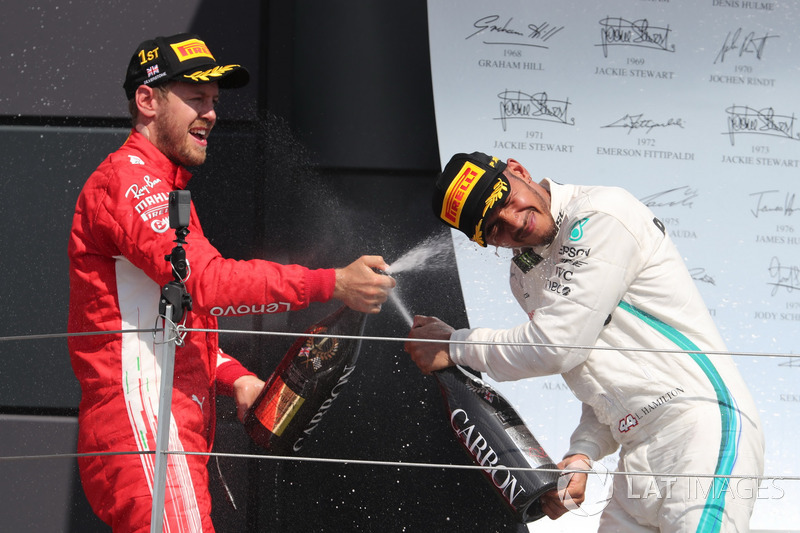 Sebastian Vettel, Ferrari et Lewis Hamilton, Mercedes-AMG F1