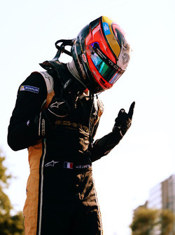Jean-Eric Vergne, Techeetah, celebrates after winning the race