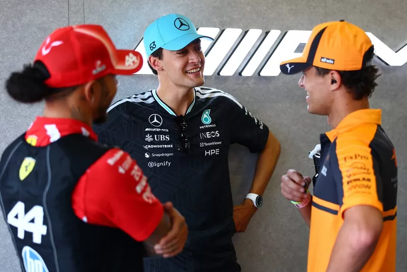 Lewis Hamilton, Ferrari, George Russell, Mercedes, Lando Norris, McLaren