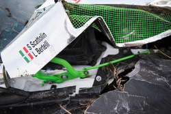 Lorenzo Bertelli, Simone Scattolin, Ford Fiesta WRC after a crash