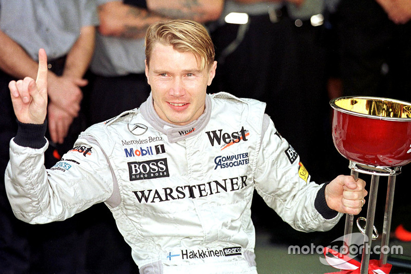 Mika Hakkinen, McLaren viert zijn WK-titel