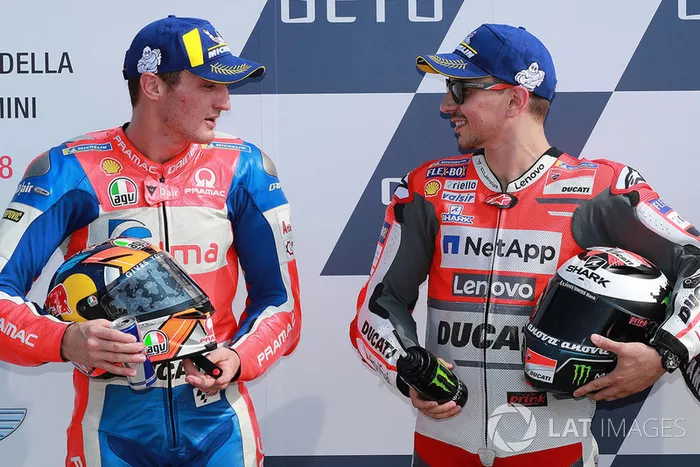 Poleman Jorge Lorenzo, Ducati Team, segundo Jack Miller, Pramac Racing