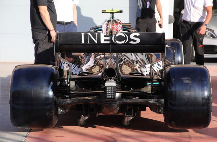 Detalle trasero del Mercedes F1 W11