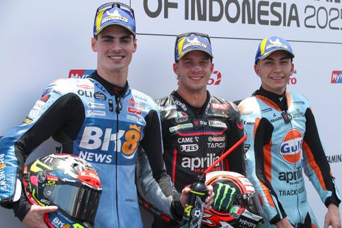 Raúl Fernández, Trackhouse Racing, Fermín Aldeguer, Gresini Racing, Marco Bezzecchi, Aprilia Racing
