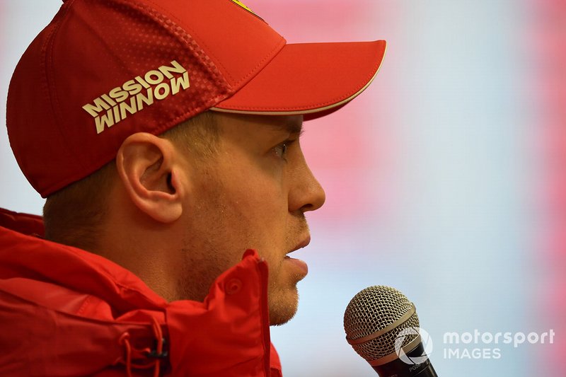 Sebastian Vettel, Ferrari, parle à la presse