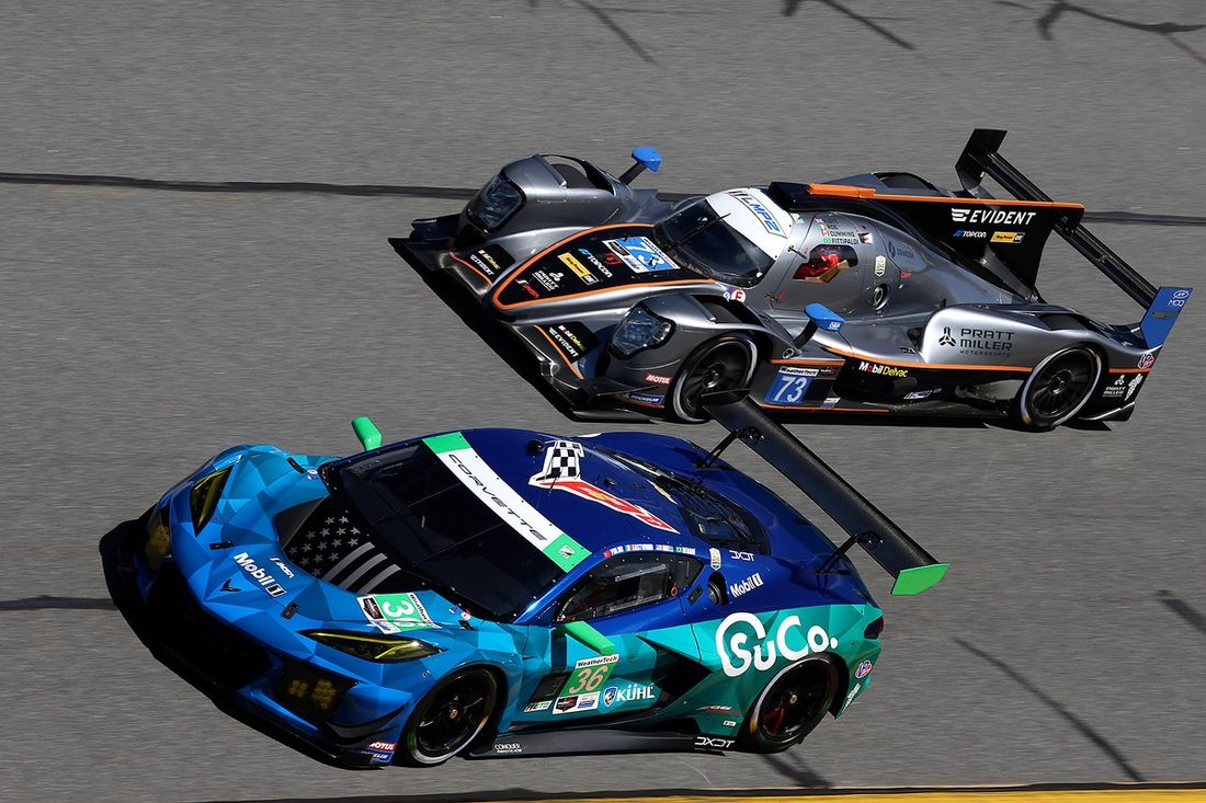 #36 DXDT Racing Corvette Z06 GT3.R: Salih Yoluc, Alec Udell, Charlie Eastwood, Pipo Derani, #73 Pratt Miller Motorsports, ORECA LMP2 07: Pietro Fittipaldi, James Roe, Callum Ilott, Chris Cumming.