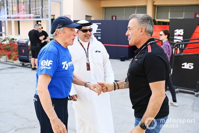 Sir Jackie Stewart and Jean Alesi with Crown Prince of Bahrain Salman bin Hamad Al Khalifa