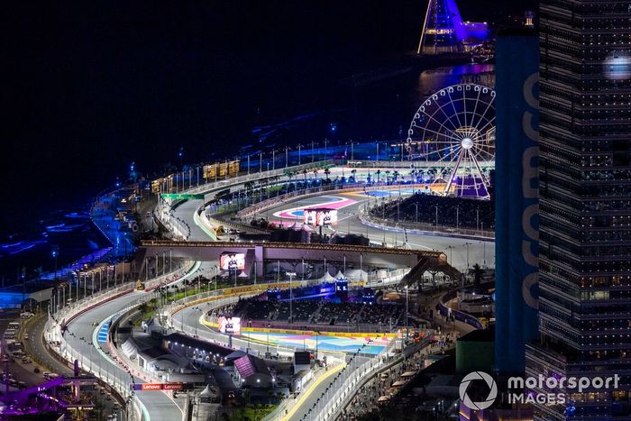 Una vista aérea de la acción