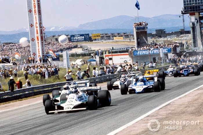 Carlos Reutemann, Williams FW07B Ford, Alan Jones, Williams FW07B Ford, Didier Pironi, Ligier JS11/15 Ford, Nelson Piquet, Brabham BT49 Ford