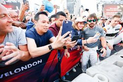 Fernando Alonso, McLaren, meets some fans