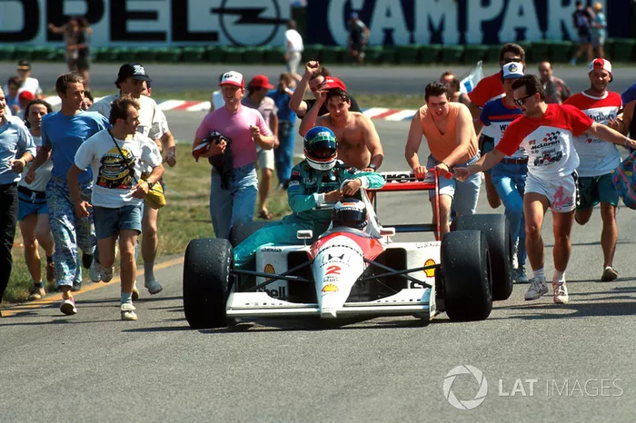 Hockenheim 1991: Gerhard Berger (McLaren) lleva a Ivan Capelli (Leyton House)