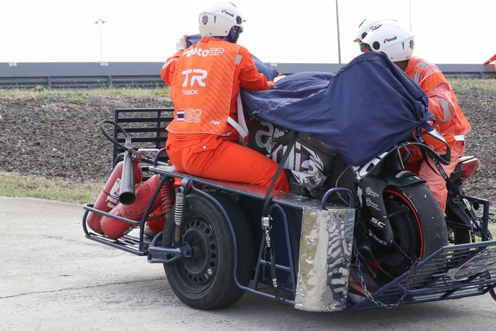 Crashed Aprilia bike, Aprilia Racing