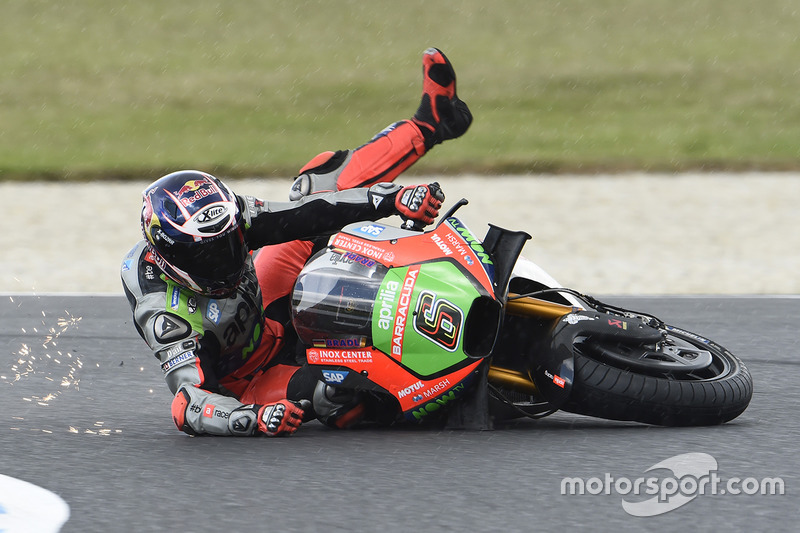 Choque de Stefan Bradl, Aprilia Racing Team Gresini