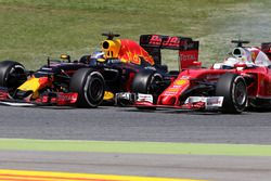 Daniel Ricciardo, Red Bull Racing y Sebastian Vettel, Scuderia Ferrari