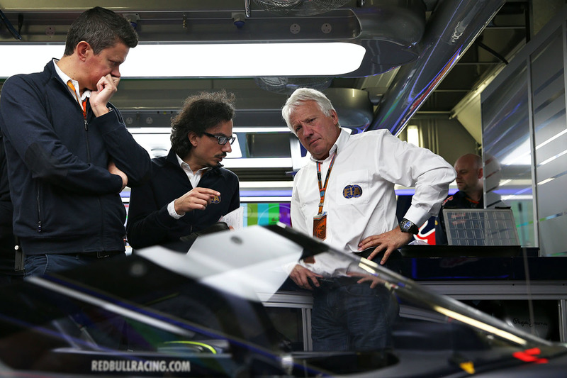 Charlie Whiting, FIA Delegate inspects the Red Bull Racing RB12 aeroscreen