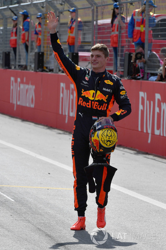 Race winner Max Verstappen, Red Bull Racing celebrates in parc ferme