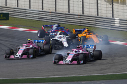 Sergio Perez, Force India VJM11 Mercedes, Esteban Ocon, Force India VJM11 Mercedes, Sergey Sirotkin, Williams FW41 Mercedes, Stoffel Vandoorne, McLaren MCL33 Renault, Brendon Hartley, Toro Rosso STR13 Honda