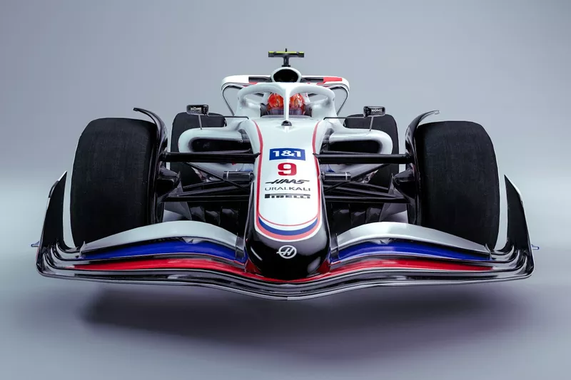 La livrée 2021 de la Haas sur la Formule 1 de 2022