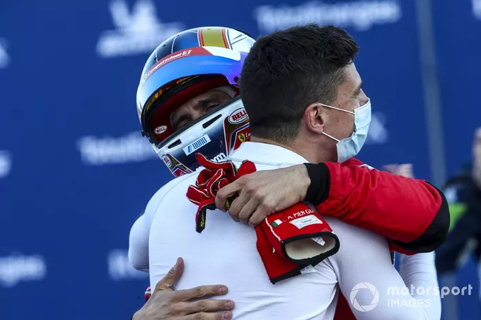 #51 AF Corse Ferrari 488 GTE EVO: Alessandro Pier Guidi, James Calado celebran