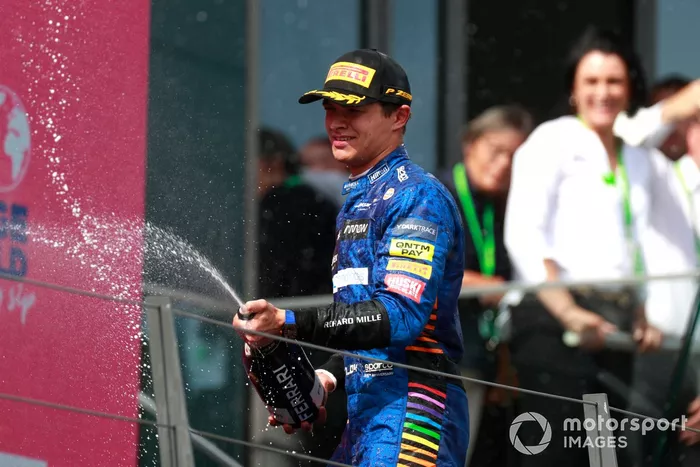 Podio: tercer lugar Lando Norris, McLaren