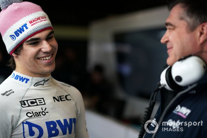 Lance Stroll, Racing Point F1 Team e Bradley Joyce, Racing Point F1 Team