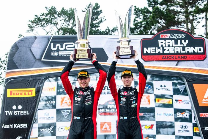 Podio: Kalle Rovanpera, Jonne Halttunen, Toyota Gazoo Racing WRT Toyota GR Yaris Rally1