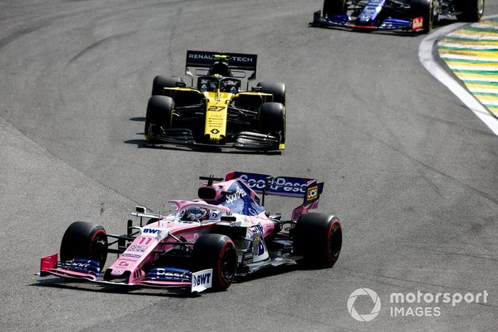 Sergio Perez, Racing Point RP19, Nico Hulkenberg, Renault F1 Team R.S. 19, Daniil Kvyat, Toro Rosso STR14