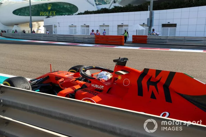 Sebastian Vettel, Ferrari, dopo l'incidente