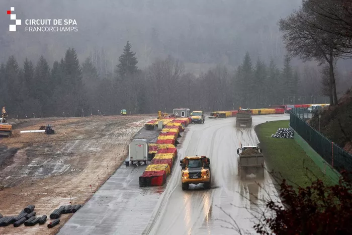 Obras en la pista de Spa-Francorchamps
