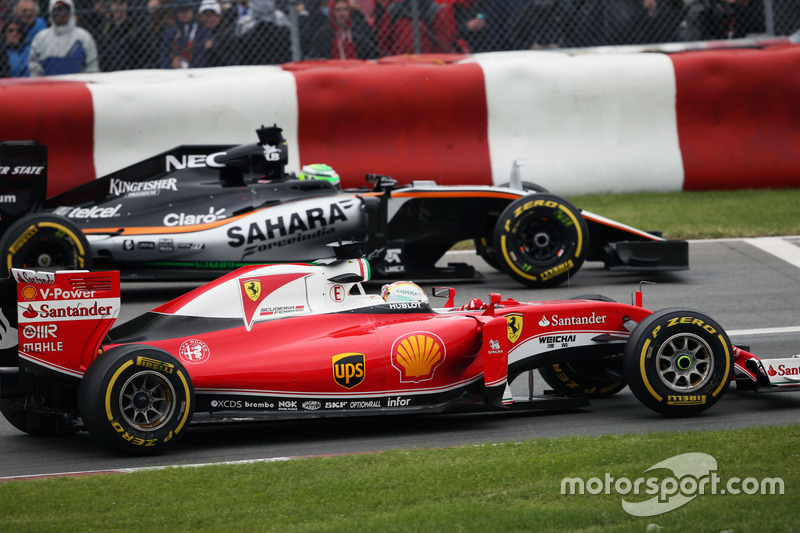 Sebastian Vettel, Ferrari SF16-H y Nico Hulkenberg, Sahara Force India F1 VJM09