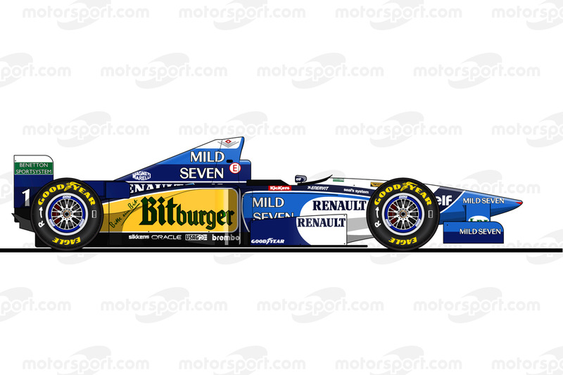 The Benetton B195 driven by Michael Schumacher in 1995