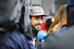 Fernando Alonso, McLaren, is interviewed