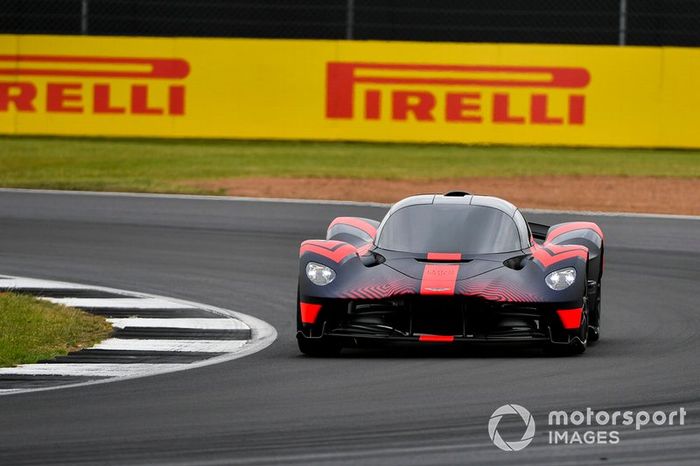 An Aston Martin Valkyrie drives some laps