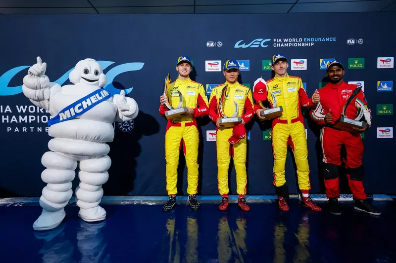 Hypercar, podium : Ferrari 499P #83 AF Corse : Robert Kubica, Yifei Ye, Philip Hanson