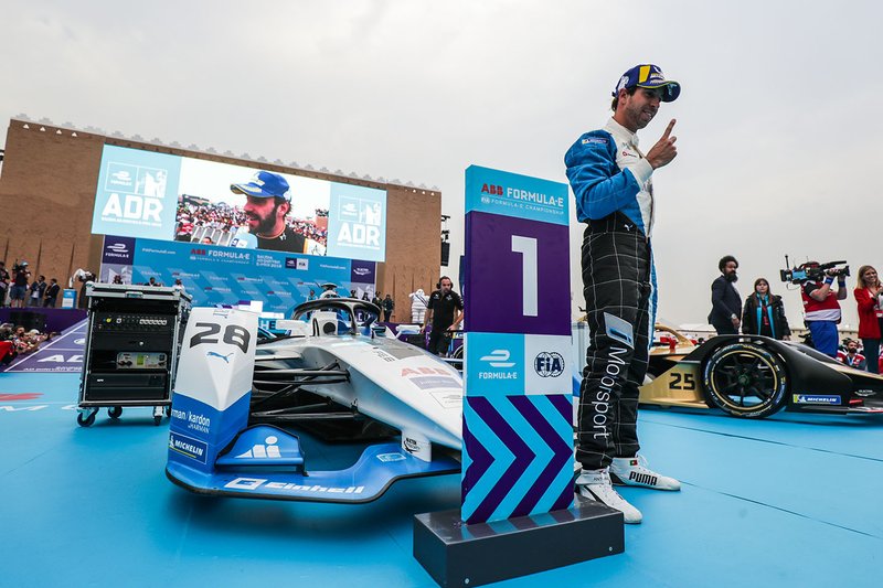 Antonio Felix da Costa, BMW I Andretti Motorsports celebrates victory in parc ferme