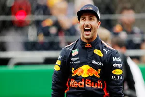 Daniel Ricciardo, Red Bull Racing, fête sa pole position