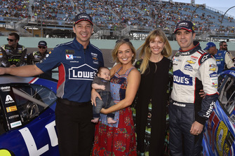 Jimmie Johnson, Hendrick Motorsports, Chevrolet Camaro Lowe's Rookie Throwback and Chad Knaus families
