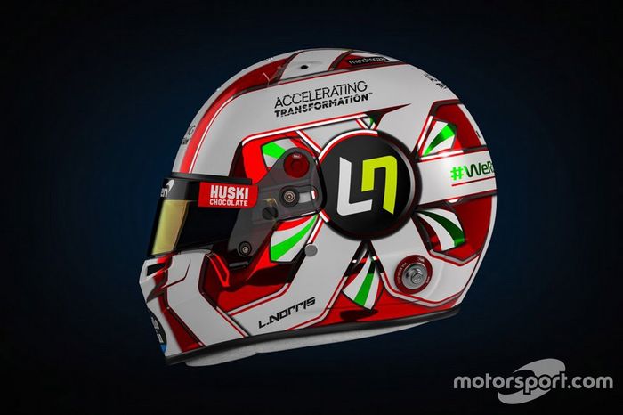El casco especial de Lando Norris, McLaren en Imola