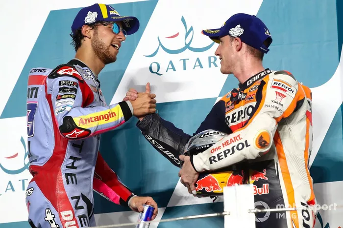 Podio: Ganador de la carrera Enea Bastianini, Gresini Racing, tercer lugar Pol Espargaró, Repsol Honda Team 