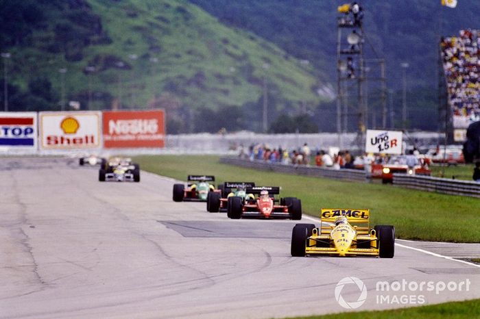 Nelson Piquet, Lotus 100T Honda, Michele Alboreto, Ferrari F1/87-88C